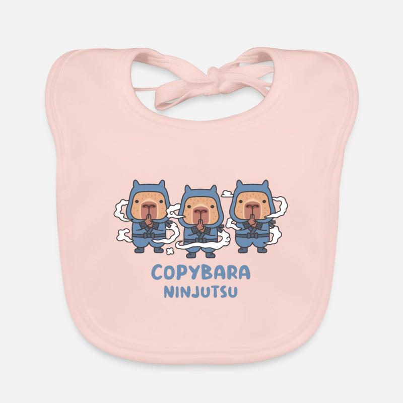 Cute Capybaras Ninjas Copybara Ninjutsu Organic Baby Bibs