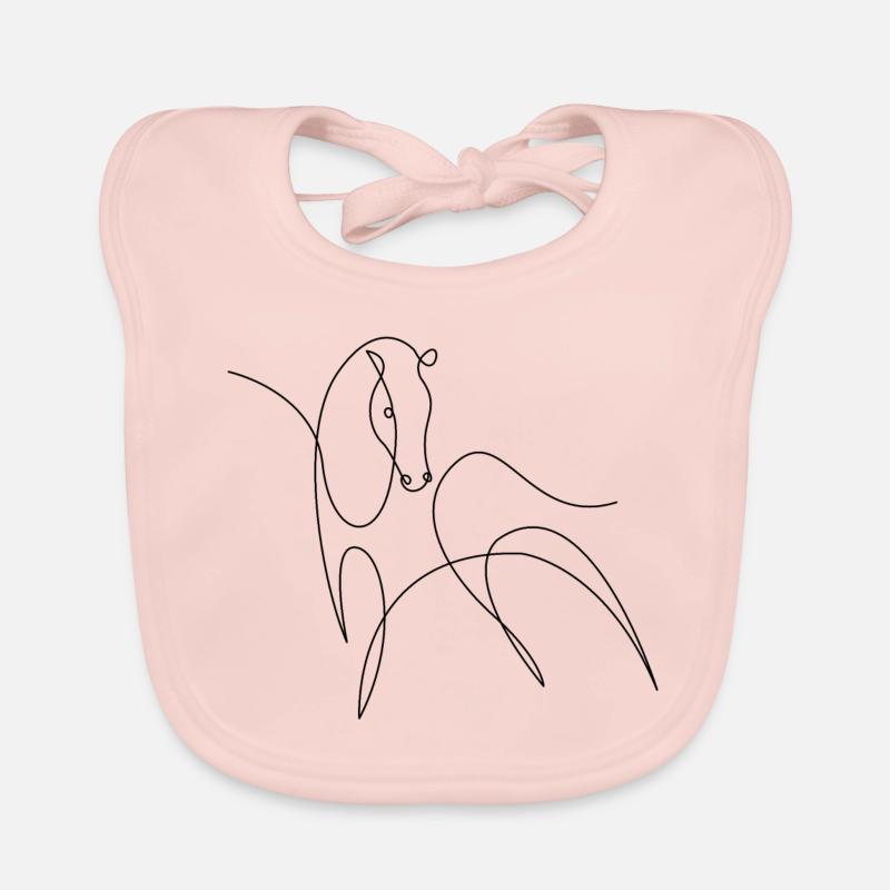 Cheval - Bavoir bio Bébé - rose