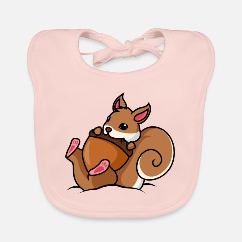 Eichhörnchen Nuss Comic Baby Bio-Lätzchen