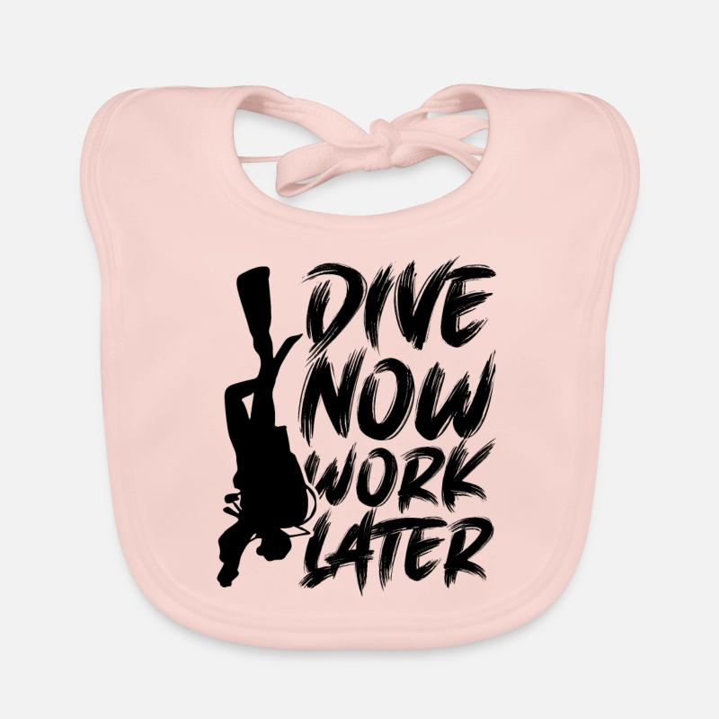 Dive now diving saying Organic Baby Bibs