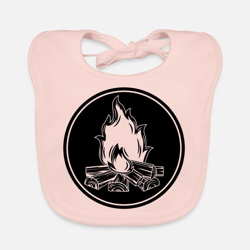 campfire flame symbol fire Organic Baby Bibs