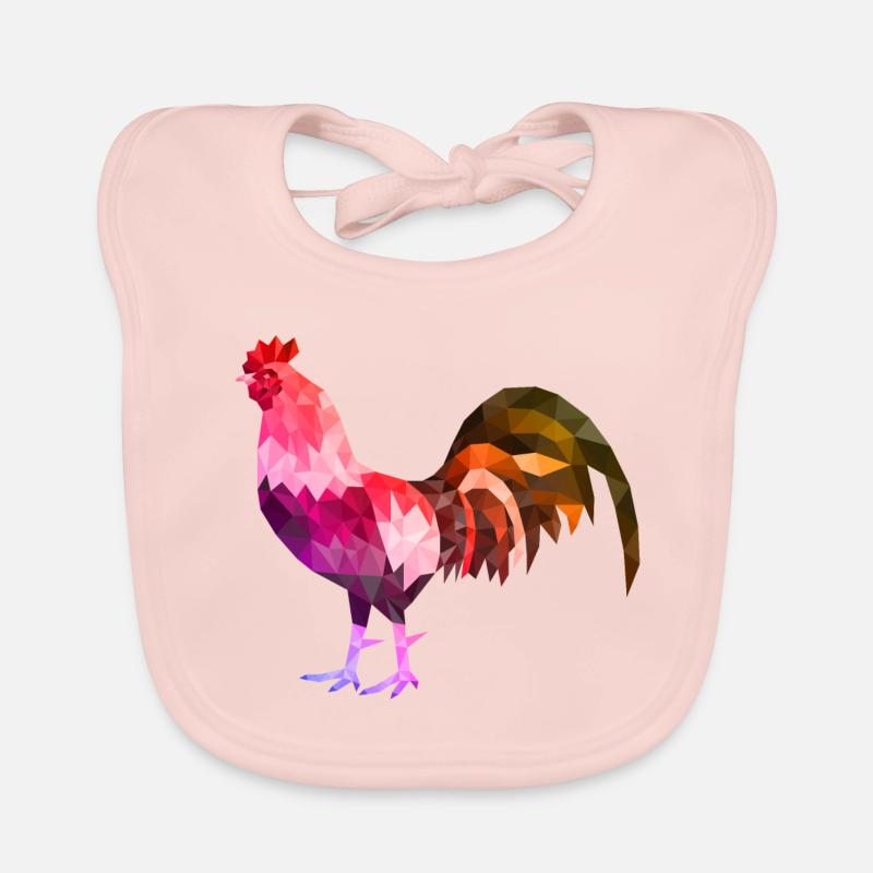 coq polygon coloré coq coq Bavoir bio Bébé