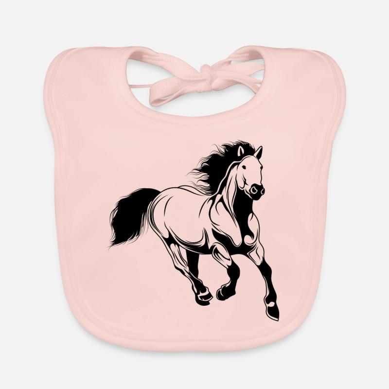 cheval cheval animal - Bavoir bio Bébé - rose