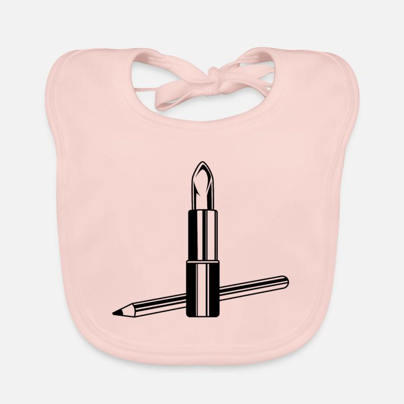 Lipstick Symbol Make up Organic Baby Bibs