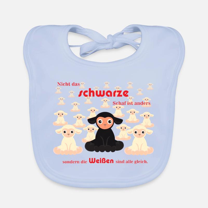 Sei das schwarze Schaf - sei anders Baby Bio-Lätzchen