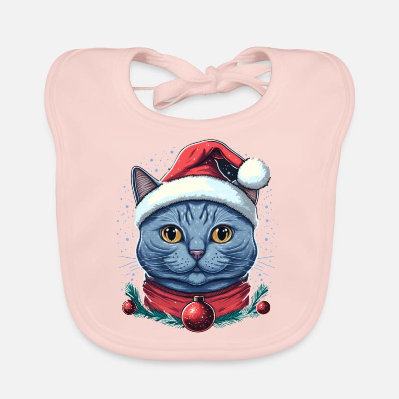 Perfektes Weihnachtskatzendesign, das beste Weihnachtsgeschenk Baby Bio-Lätzchen