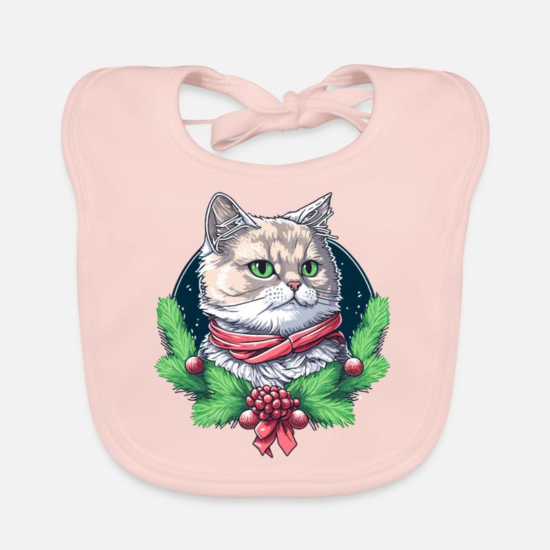 Schönes Weihnachtskatzendesign, ein ausgezeichnetes Weihnachtsgeschenk Baby Bio-Lätzchen