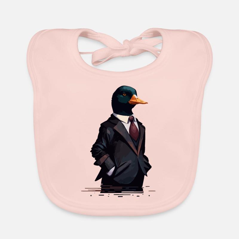 Funny Duck wearing Clothes Organic Baby Bibs