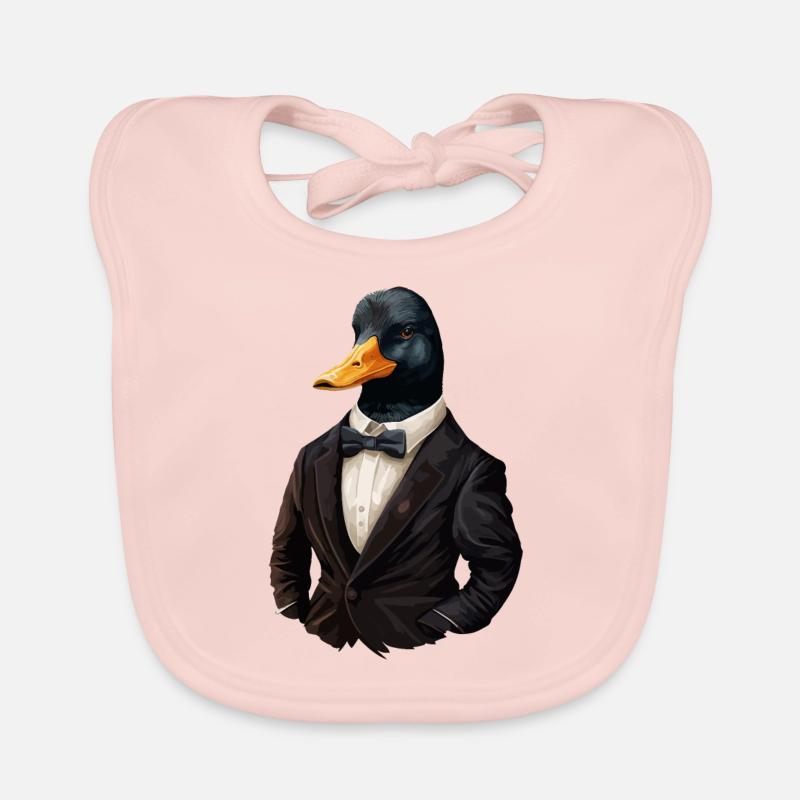 Ente mit Fliege Baby Bio-Lätzchen
