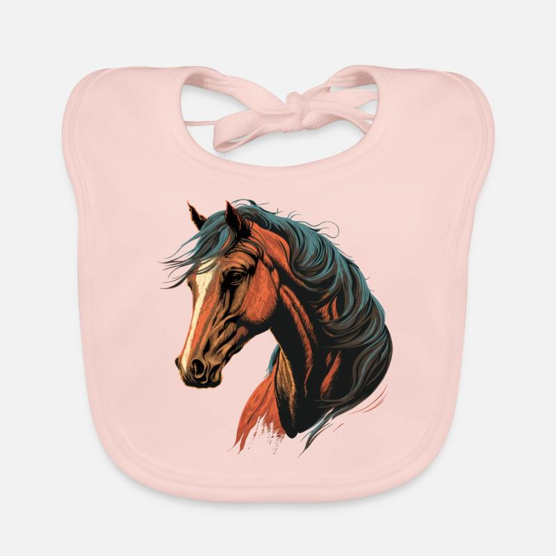 Tête de cheval de course Bavoir bio Bébé