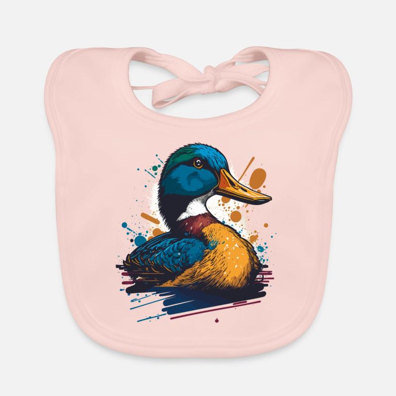 Duck Artwork Organic Baby Bibs