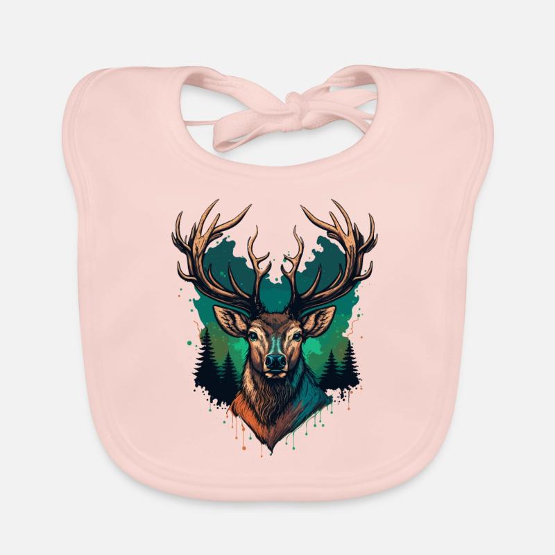 Deer Silhouette Organic Baby Bibs