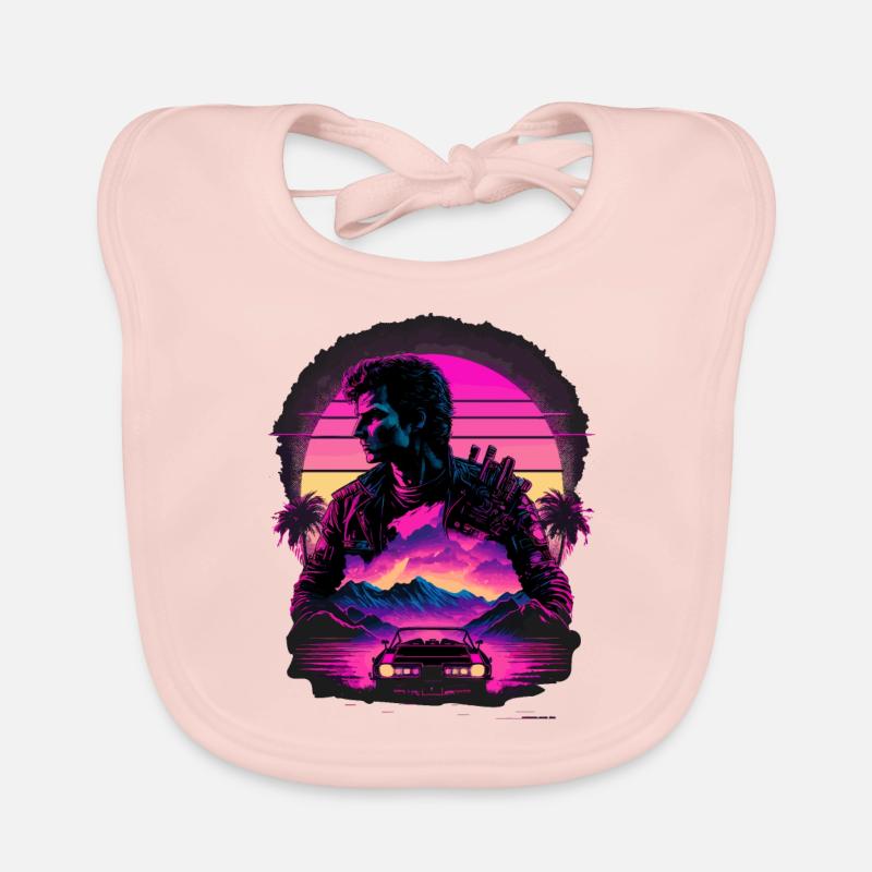 Synthwave Art Bavoir bio Bébé