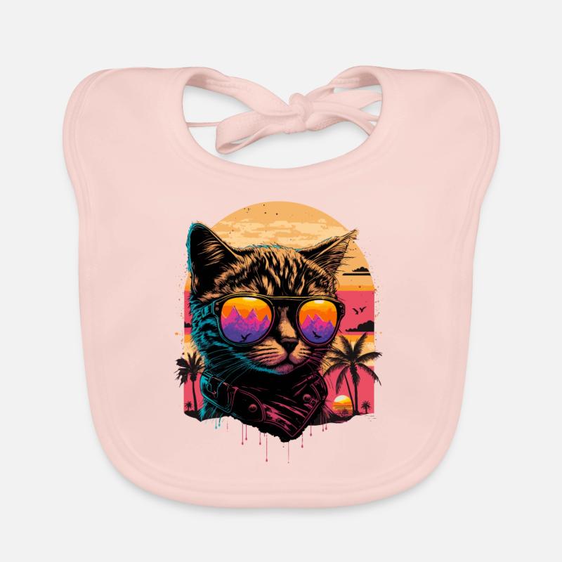 Sunset Cat Organic Baby Bibs