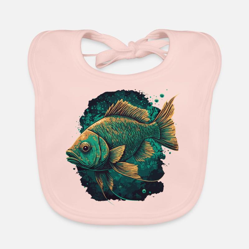Fish Artwork Organic Baby Bibs