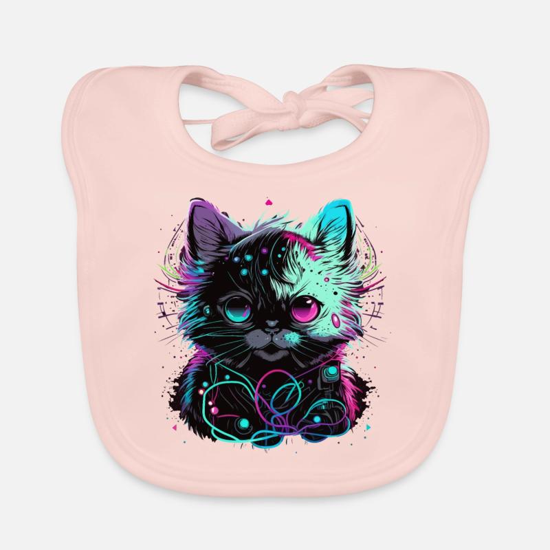 Electronic Cat Organic Baby Bibs
