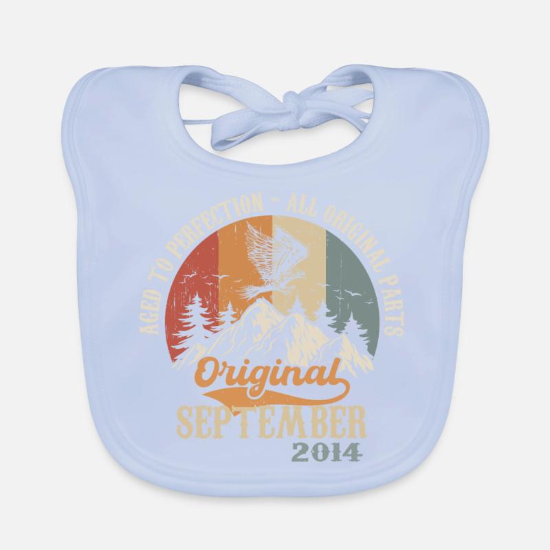 Born September 2014 Birthday September2014 Organic Baby Bibs