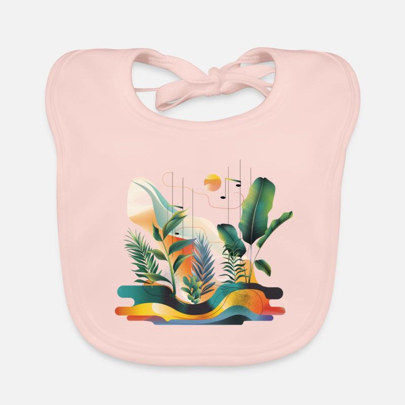 Plantes et musique - Impression de mode de haute qualité Bavoir bio Bébé