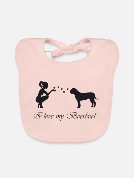 Boerboel mit Frau - Baby Bio-Lätzchen - Rose - Vorne