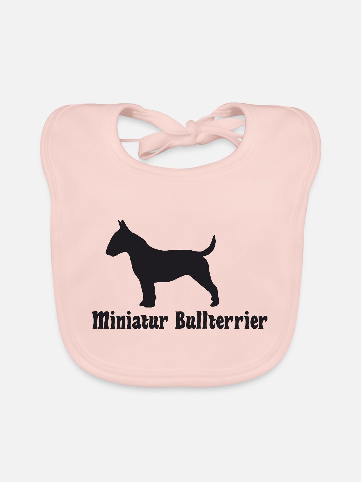 Bullterrier Silhouette - Baby Bio-Lätzchen - Rose - Vorne