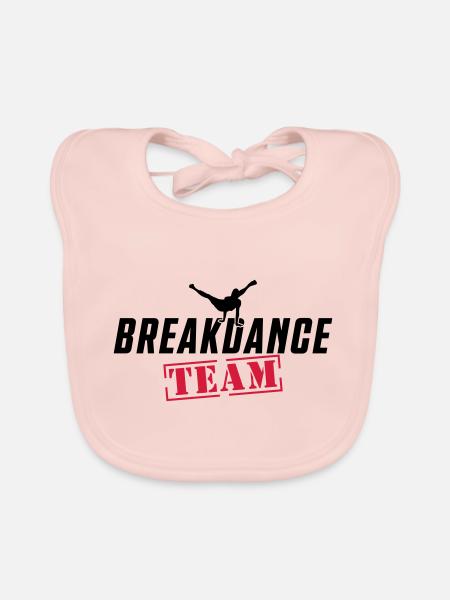 breakdance team - Organic Baby Bibs - rose - Front