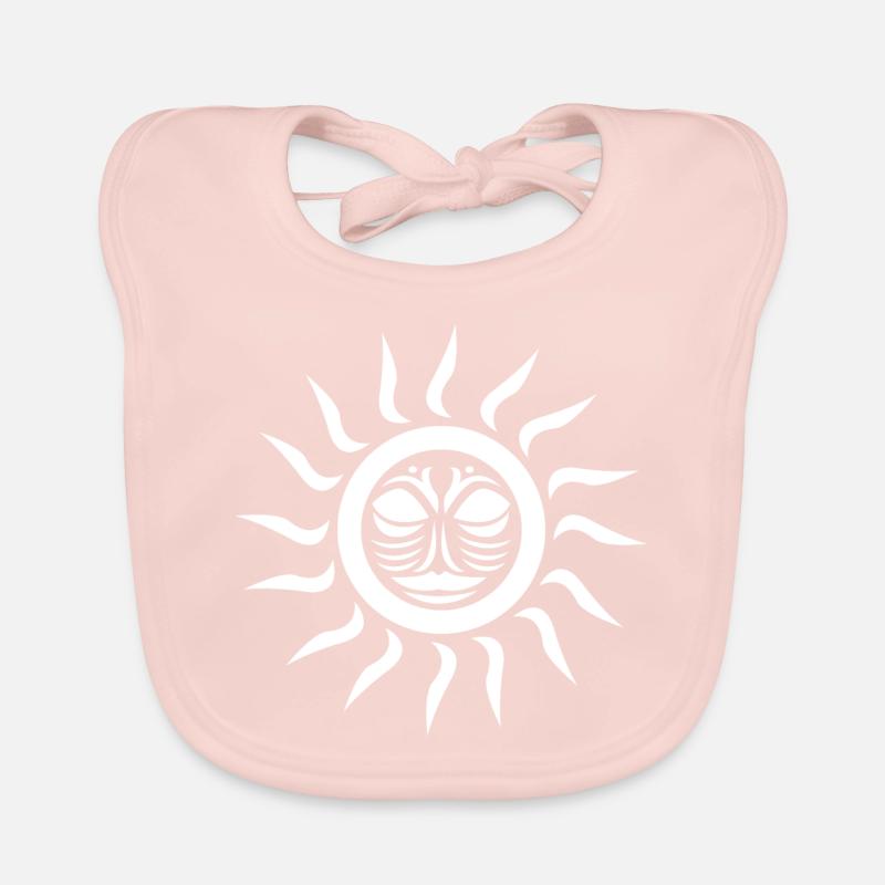 Maori Sonnengesicht - Geschenkidee - Baby Bio-Lätzchen - Rose
