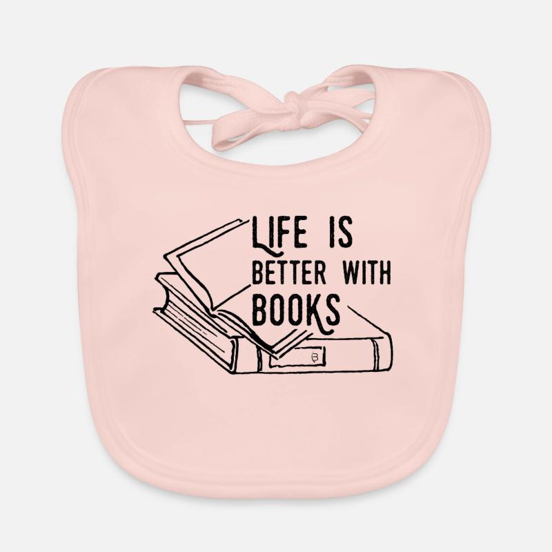 0224 Life is better with books | reader Organic Baby Bibs