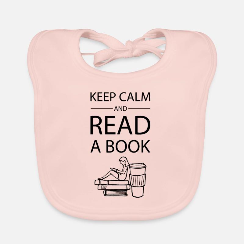 0272 Keep calm and read a book | Book Rebels Organic Baby Bibs