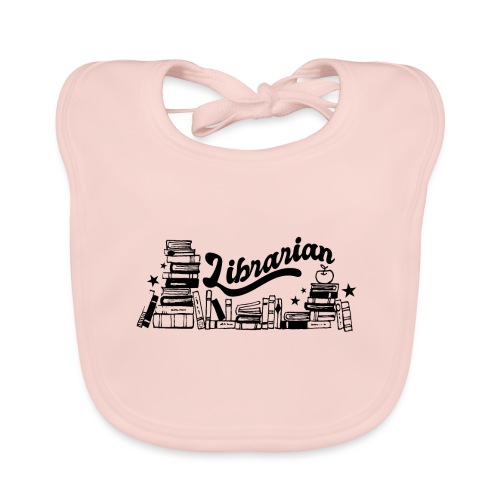 0321 Books Librarian stack of books funny - Organic Baby Bibs