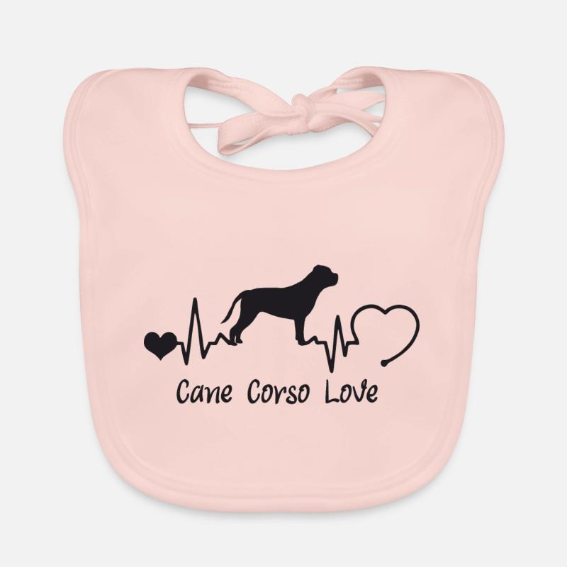 Cane Corso mit Herzschlag Baby Bio-Lätzchen