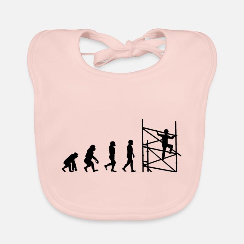 Scaffolder Scaffold Scaffolding Evolution - Organic Baby Bibs - rose