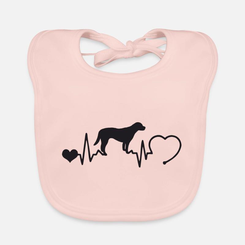 Labrador mit Herzschlag Baby Bio-Lätzchen