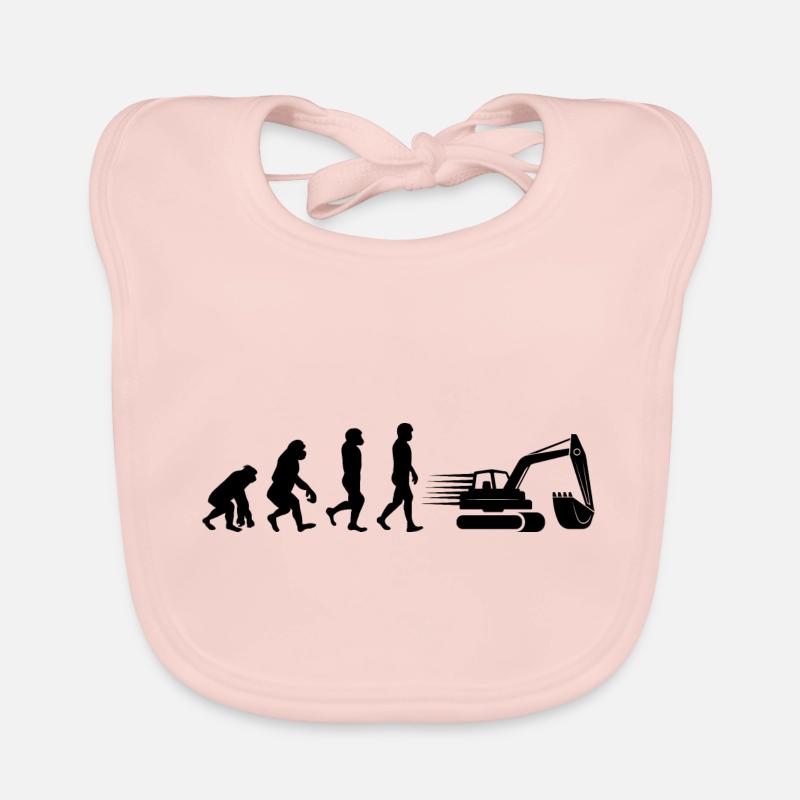 Excavator Backhoe Operator Evolution Funny Organic Baby Bibs