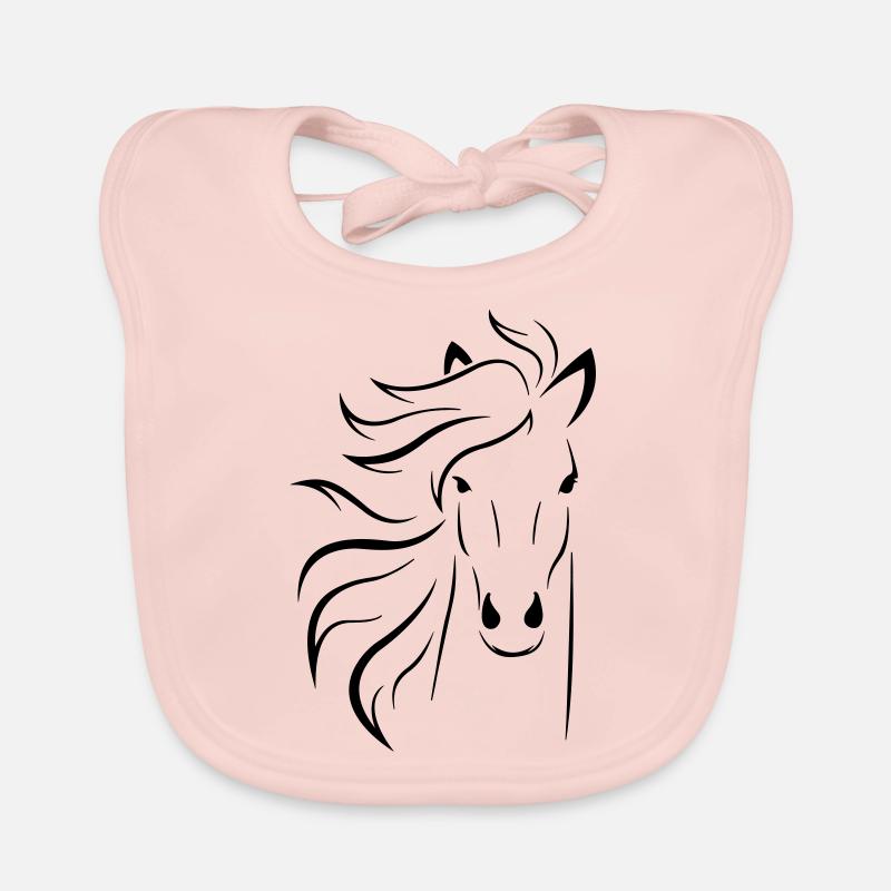 Pferd - Baby Bio-Lätzchen - Rose