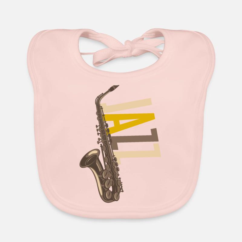 Jazz saxophone - Organic Baby Bibs - rose