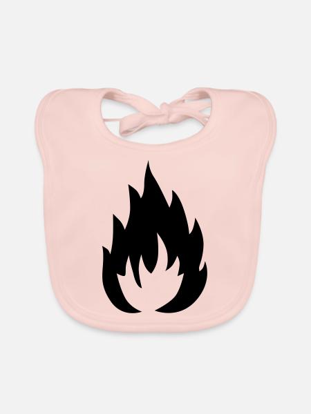 Flamme - Baby Bio-Lätzchen - Rose - Vorne