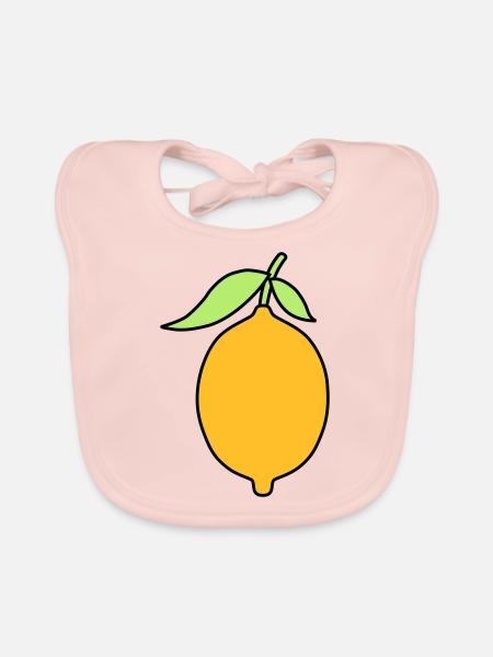 Zitrone - Baby Bio-Lätzchen - Rose - Vorne