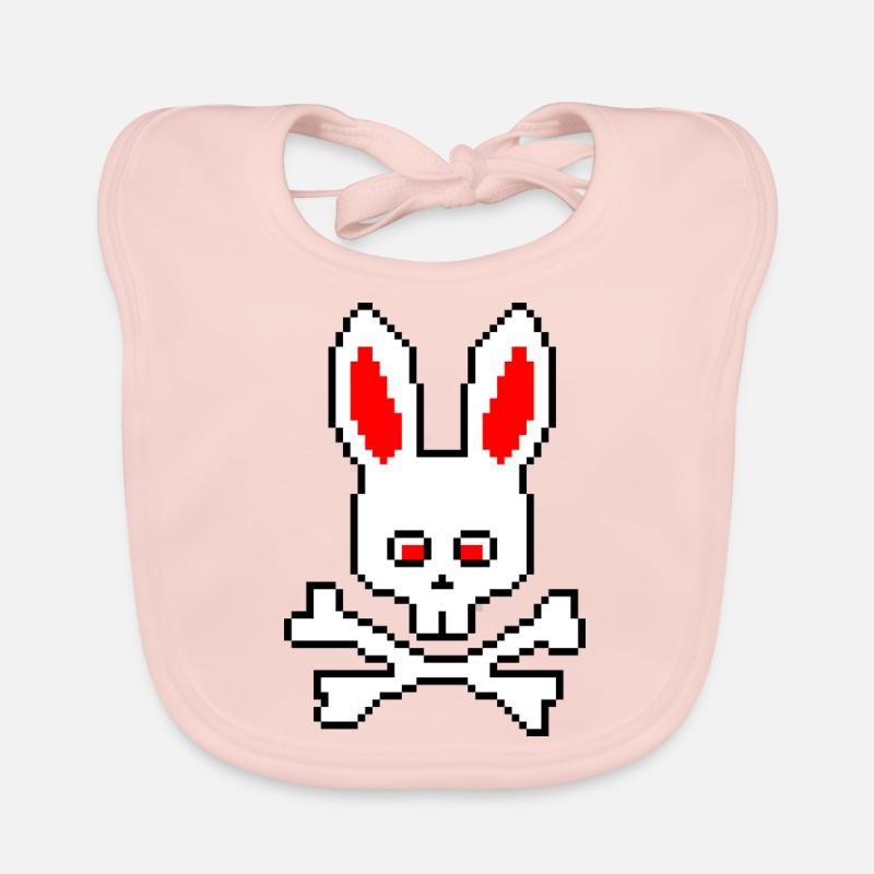 Totenkopf Hase Rot Baby Bio-Lätzchen