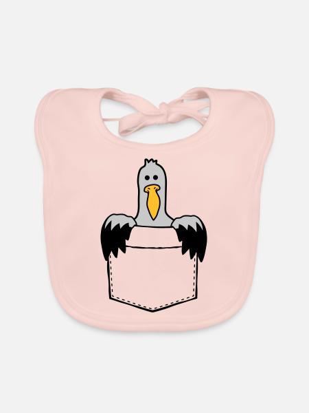 Bag Seagull On the way - Organic Baby Bibs - rose - Front