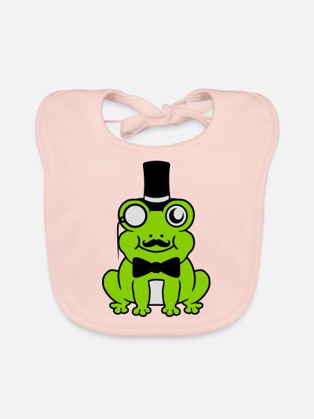 Sir Frog Gentlemen Cylinder - Organic Baby Bibs - rose - Front
