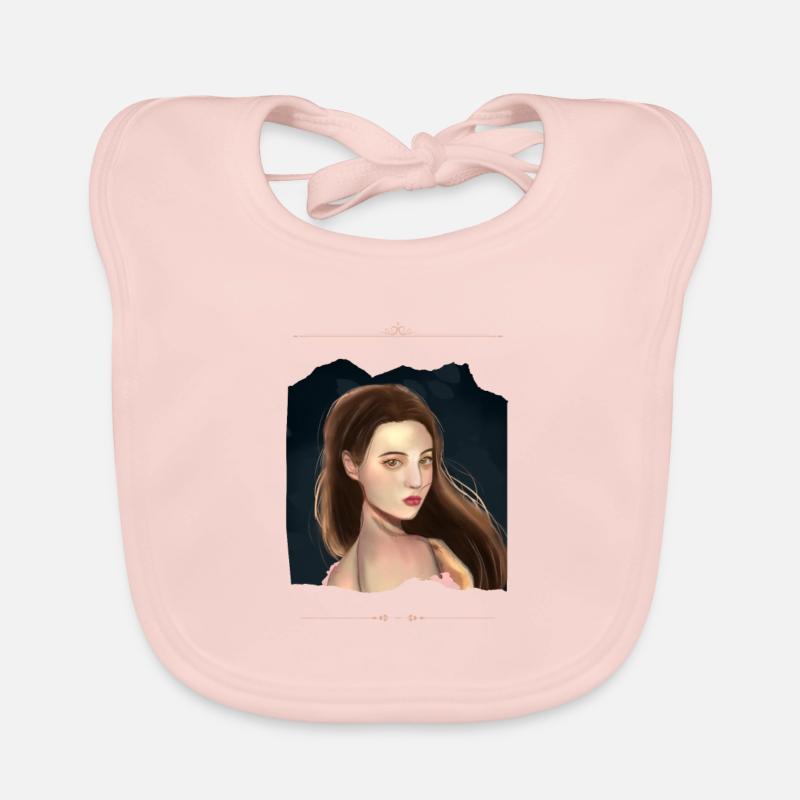 Femme au clair de lune - Bavoir bio Bébé - rose