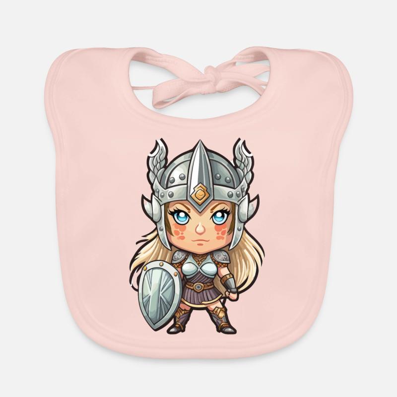 Valkyrie Freya - Bavoir bio Bébé - rose