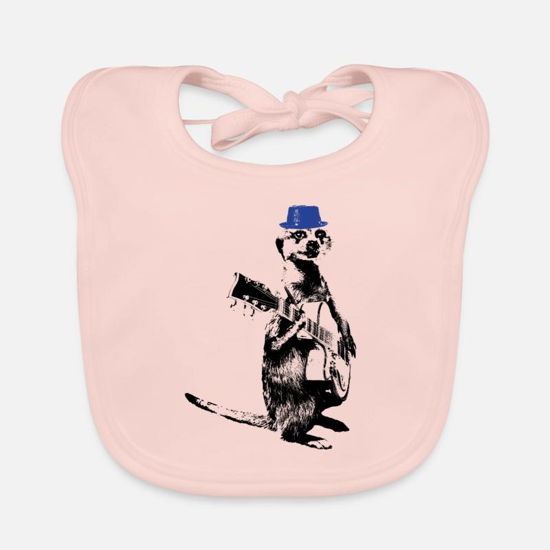 Suricate Guitariste Blue Hat Bavoir bio Bébé