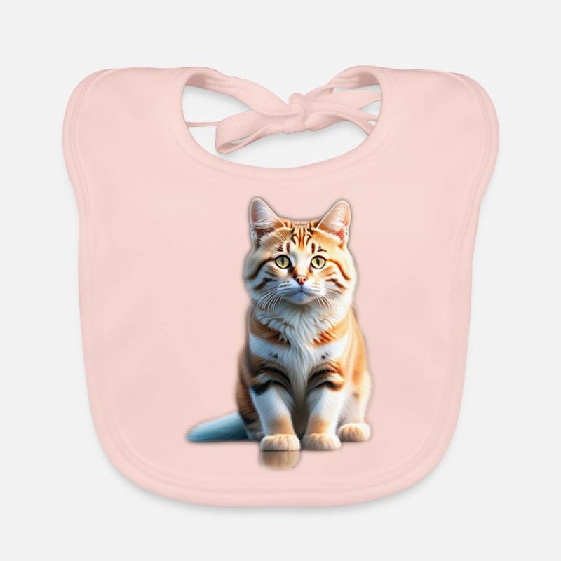 Chat - Bavoir bio Bébé - rose
