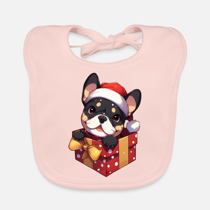Frenchie Bully im Geschenkpaket Baby Bio-Lätzchen