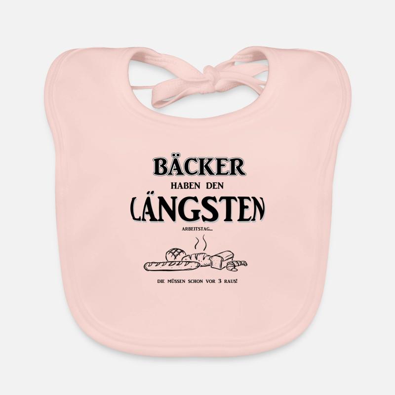 Berufeshirt:Bäcker haben den LÄNGSTEN - Arbeitstag Baby Bio-Lätzchen
