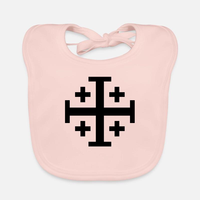 Collection christianisme - Bavoir bio Bébé - rose