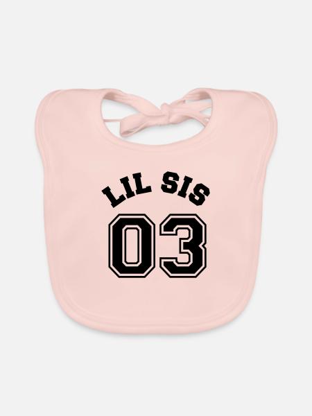 Lil Sis 03 - Little Sister - Baby Bio-Lätzchen - Rose - Vorne