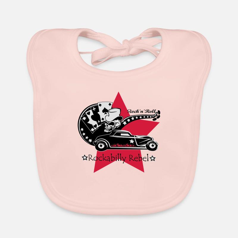 Rockabilly Rebel - Bavoir bio Bébé - rose