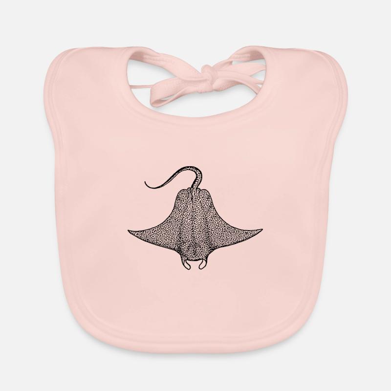 Rochen - Baby Bio-Lätzchen - Rose